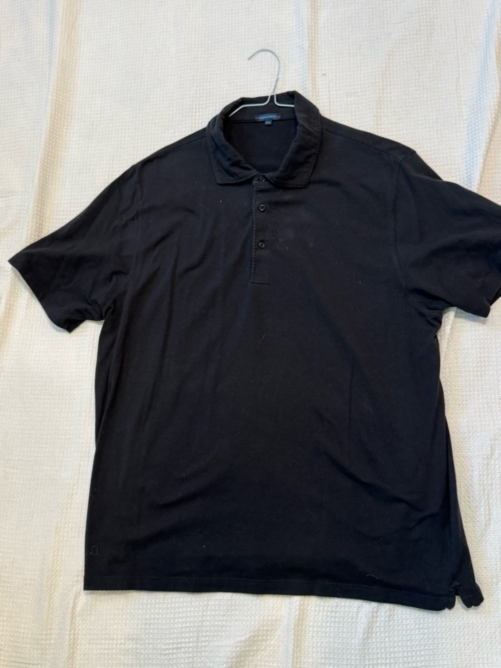 Patrick Assaraf Classic Black Polo Shirt - Men's Casual Short Sleeve XXL